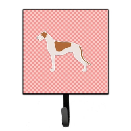 Carolines Treasures Greyhound Checkerboard Pink Leash or Key Holder BB3605SH4